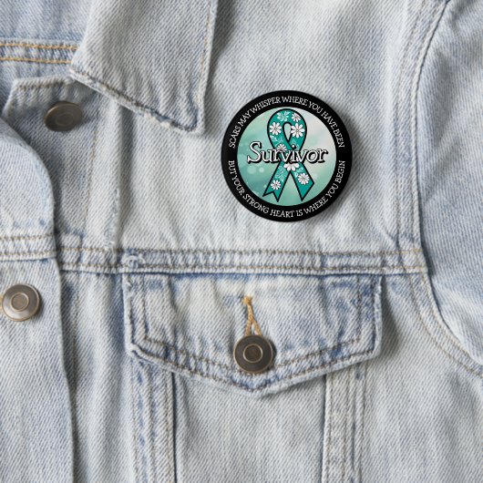 Survivor SA Teal Awareness Ribbon Button (Beispiel)
