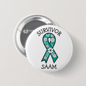 Survivor SA Teal Awareness Ribbon Button (Vorne & Hinten)