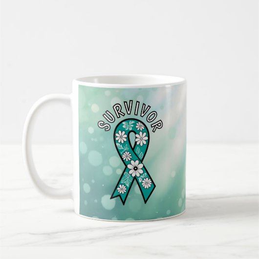 Survivor SA Teal Awareness Ribbon Kaffeetasse (Links)