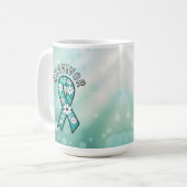 Survivor SA Teal Awareness Ribbon Kaffeetasse (Vorderseite Links)