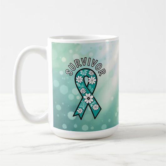 Survivor SA Teal Awareness Ribbon Kaffeetasse (Links)