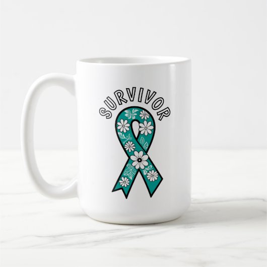 Survivor SA Teal Awareness Ribbon Kaffeetasse (Links)