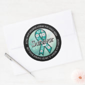 Survivor SA Teal Awareness Ribbon Runder Aufkleber (Umschlag)