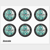 Survivor SA Teal Awareness Ribbon Runder Aufkleber (Blatt)