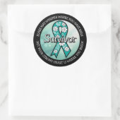 Survivor SA Teal Awareness Ribbon Runder Aufkleber (Tasche)