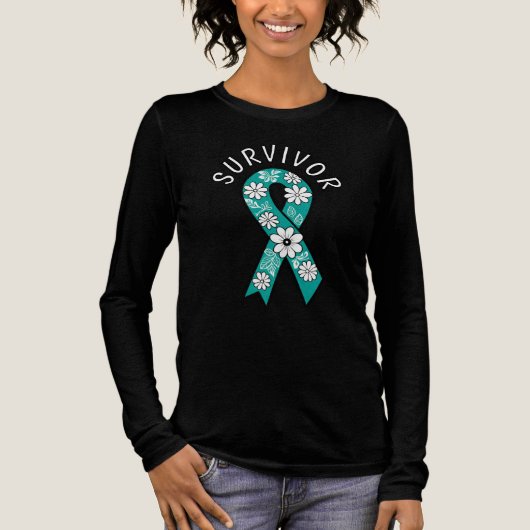 Survivor SA Teal Awareness Ribbon Tri-Blend Shirt (Vorderseite)