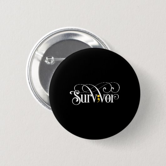 Survivor Semicolon Shirt May Mental Health Awarene Button (Vorne & Hinten)