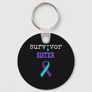 Survivor Sister Semicolon Geschenk Suizidpräventio Schlüsselanhänger
