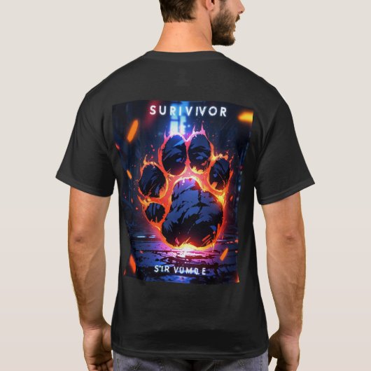 Survivor Tiger Paw Print T - Shirt (Rückseite)