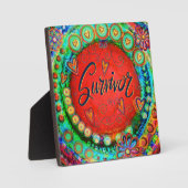 Survivor Whimsical farbenfrohe fröhliche Inspirivi Fotoplatte (Vorderseite)