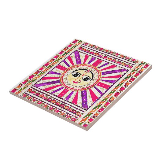 Surya Hindu-Sonnengott Fliese (Seite)