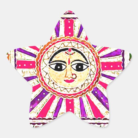 Surya Hindu Sun God Stern-Aufkleber (Vorderseite)