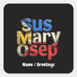 Sus Mary Osep Filipino Pride individualisierbar Quadratischer Aufkleber