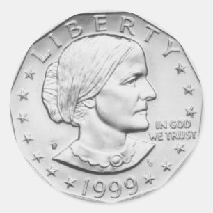 Susan B. Anthony Dollar-Münze Runder Aufkleber