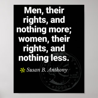Susan B Anthony Feministin Gleichberechtigung Suff Poster