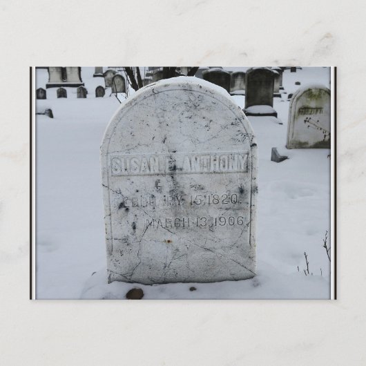 Susan B. Anthony Grabstein Postkarte (Vorderseite)