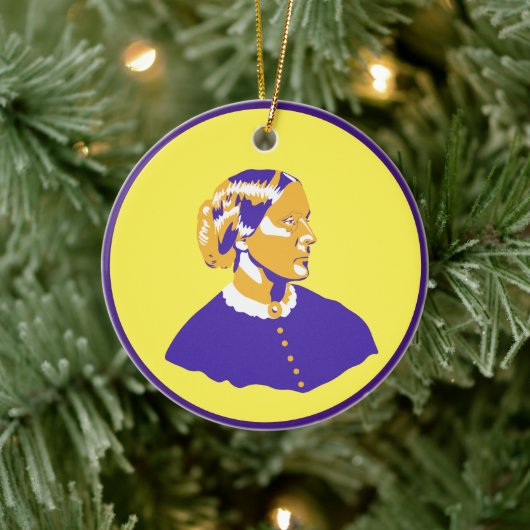 Susan B Anthony Pop Art Street Style Suffrage Keramik Ornament (Baum)
