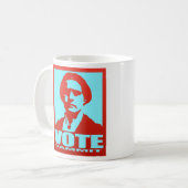 Susan B. Anthony Vote Dammit Pop Art Red und Aqua Kaffeetasse (Vorderseite Links)