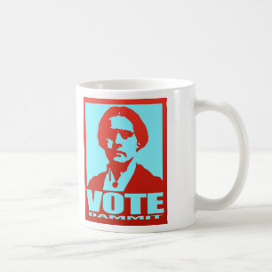 Susan B. Anthony Vote Dammit Pop Art Red und Aqua Kaffeetasse