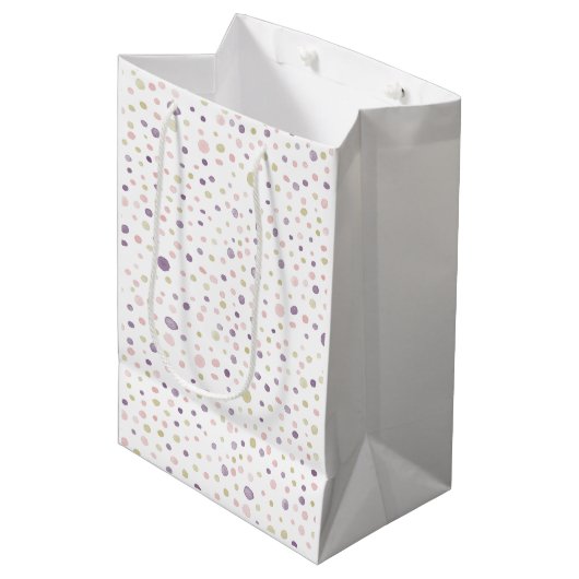 Susan Confetti Watercolor Dots Geschenktasche Mittlere Geschenktüte (Vorderseite Schrägansicht)
