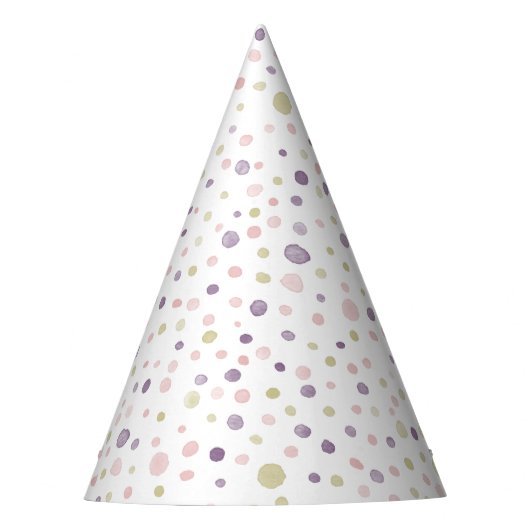 Susan Confetti Watercolor Dots Party Hat Partyhütchen (Vorderseite)