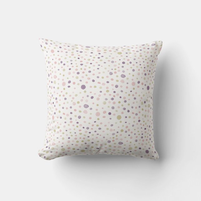 Susan Confetti Watercolor Dots Throw Kissen (Vorderseite)
