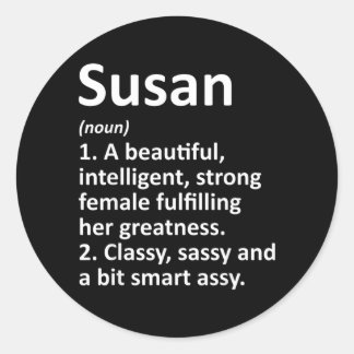 Susan Definition Personalisierter Name Lustiges We Runder Aufkleber