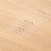 Susan Elegant Modern Wedding Acryleinladungen (Ablage )