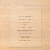 Susan Elegant Modern Wedding Acryleinladungen (Vorderseite)