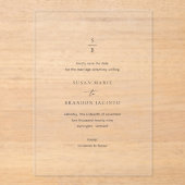 Susan Elegant Modern Wedding speichern das Datum Acryleinladungen (Vorderseite)