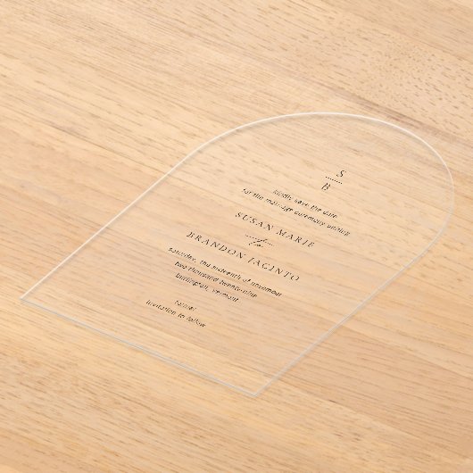 Susan Elegant Modern Wedding speichern das Datum Acryleinladungen (Ablage )