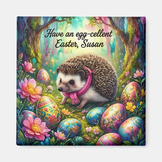 SUSAN ~ Igel auf Ostereiersuche ~ Magnet (Vorne)