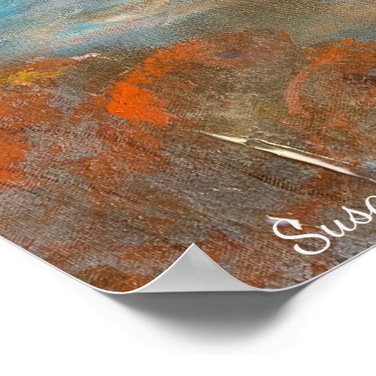 Susan Mains Turtle mit Gesangsfisch Karibik Poster (Ecke)