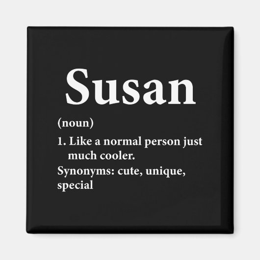 Susan Name Definition Funny D Magnet (Vorne)