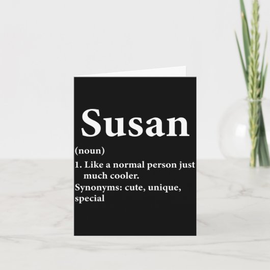 Susan Name Definition lustig D Karte (Vorderseite)
