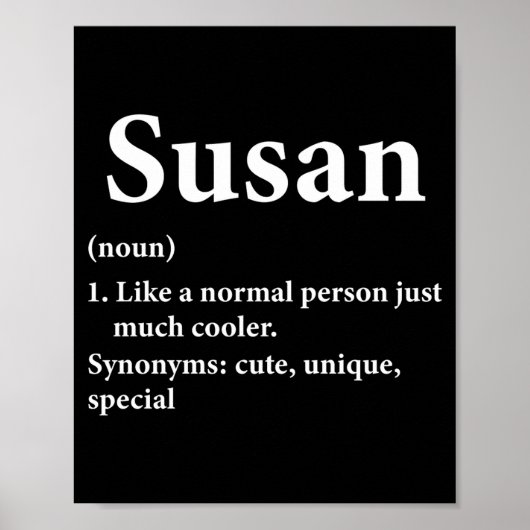 Susan Name Definition Lustig D Poster (Vorne)