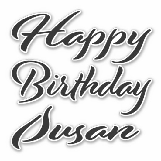 Susan Name Vorname black Sticker Geburtstag (Vorderseite)