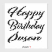 Susan Name Vorname black Sticker Geburtstag (Blatt)