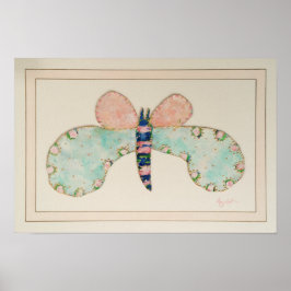 Susan Schmetterling mit französischem Passepartout Poster