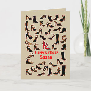 Susan Shoes Happy Birthday Card Karte