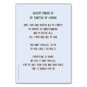 Suscipe Gebet des heiligen Ignatius, nehmen Sie Lo Tischnummer (Rückseite)