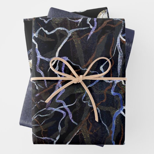 Susea Blu Studios Blitze (Nacht) Wrapping Paper Geschenkpapier Set (Beispiel)