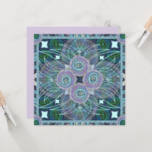 Susea Blu Studios Feather Mandela Card Karte (Vorderseite/Rückseite Beispiel)