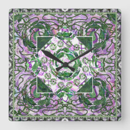 Susea Blu Studios Garden Mandela Clock Quadratische Wanduhr