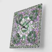 Susea Blu Studios Garden Mandela Clock Quadratische Wanduhr (Winkel)