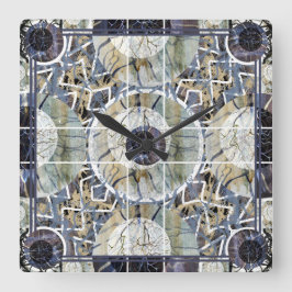 Susea Blu Studios Lighting Mandela Clock Quadratische Wanduhr