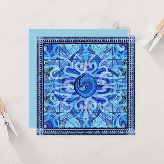 Susea Blu Studios Wave Mandela Card Karte (Vorderseite/Rückseite Beispiel)