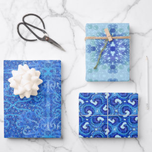 Susea Blu Studios Wave Wrapping Paper Geschenkpapier Set