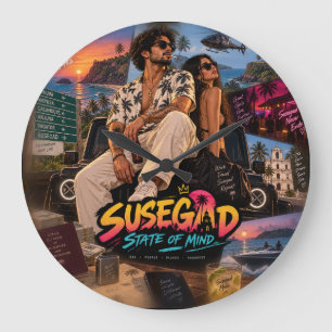 Susegad Geisteszustand • Goa Junge Forever • Gleic Große Wanduhr