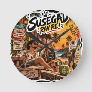 Susegad Rav Re! – Goan Lifestyle Vibes Runde Wanduhr